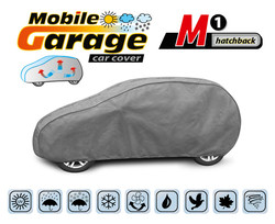 Pokrowiec na samochód MOBILE GARAGE - rozmiar M1 hatchback - opis graficzny.